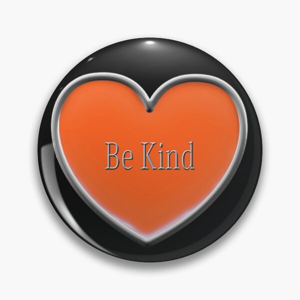 Be kind | Orange Heart Enamel Pin Pin