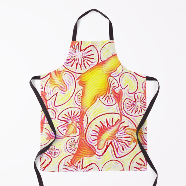 Item preview, fish tails, fish glassmorphism, red, yellow, lineart, red line, optimism, abstract art designed and sold by Maria Mihailova.