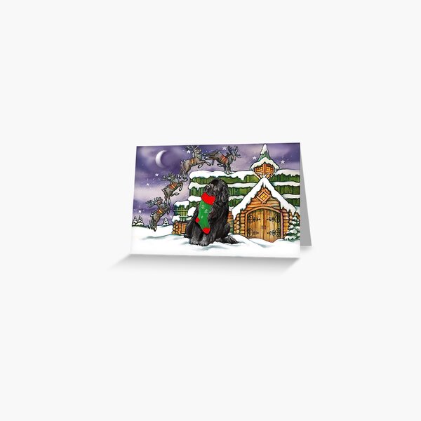 Stocking Newfie Greeting Card