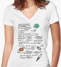 Kerbal Orbit Science 1 Women's Fitted V-Neck T-Shirt