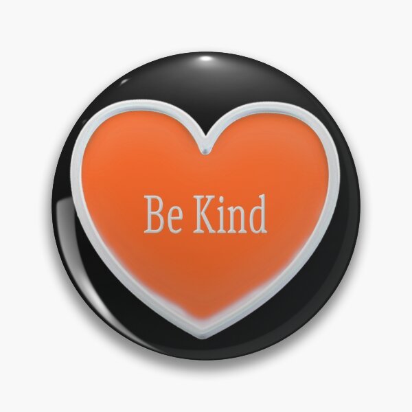 Be kind | Orange Heart Enamel Pin Pin