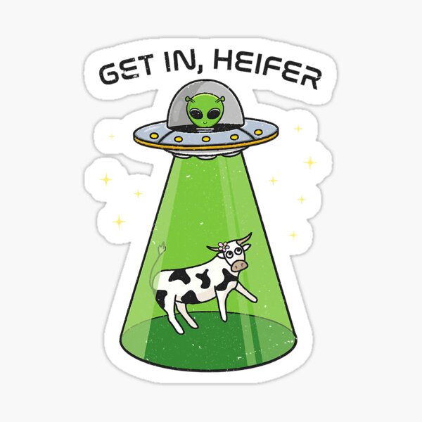 Item preview, Alien Funny Cow Abduction Ufo Area51 designed and sold by SkyCloudBlue.