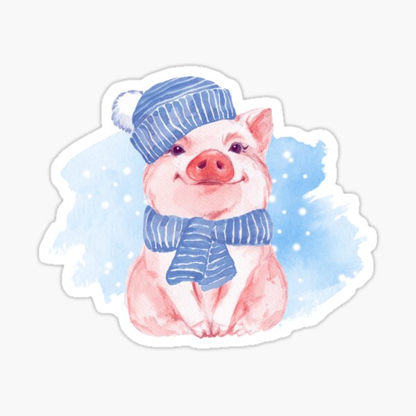 Piglet. Winter Sticker