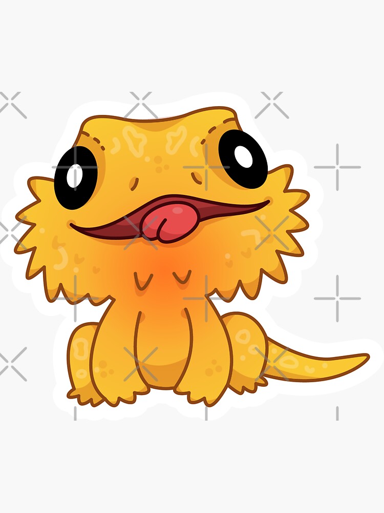 Thumbnail 3 of 3, Sticker, Blaze the Bearded Dragon designed and sold by PogonaVitticeps.