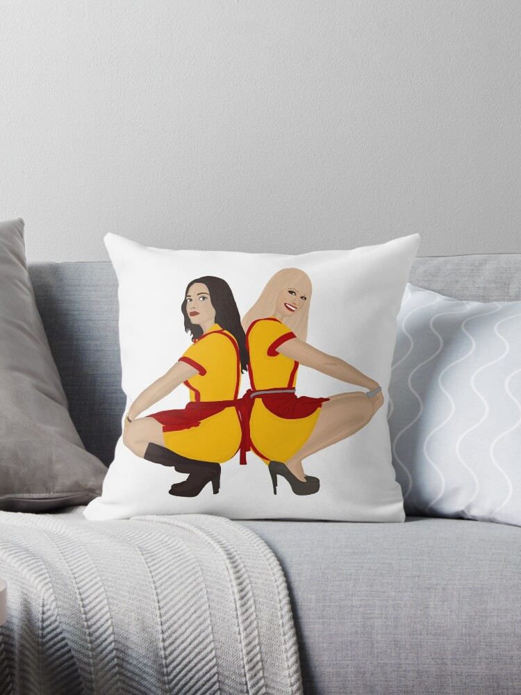 2 Broke Girls Max and Caroline Pillow