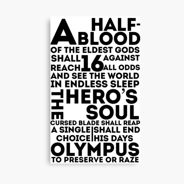 Percy Jackson and the Olympians - The Great Prophecy Canvas Print