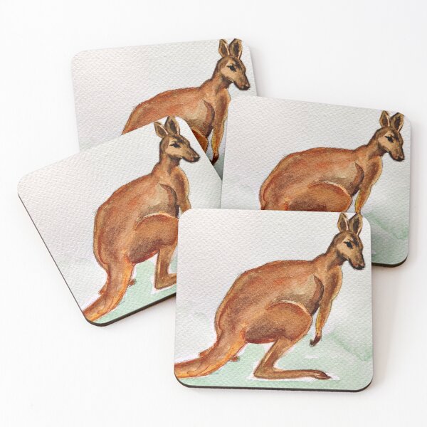 Item preview, Kangaroo in watercolor pattern designed and sold by Ala Lopatniov.