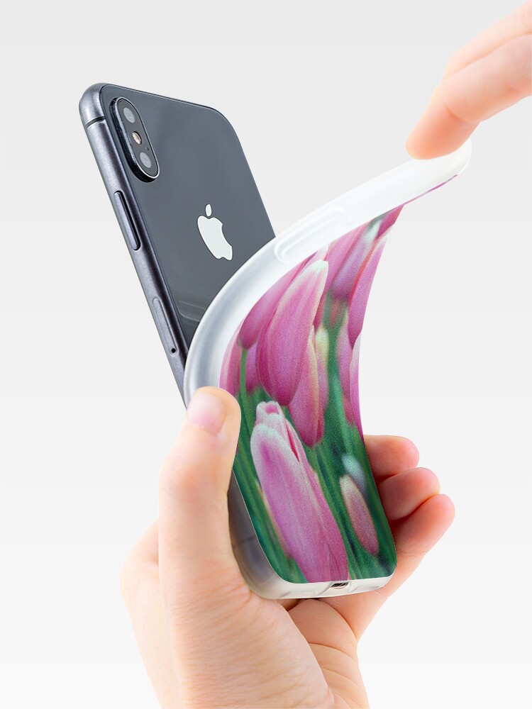 Disover Pretty Pink Tulips iPhone Case