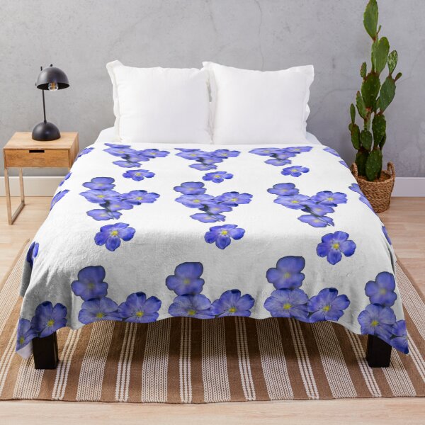 Item preview, Blue flax flower pattern designed and sold by mycloudzdesign.