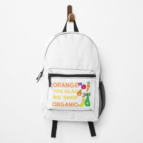 Item preview, Orange You Glad We Shop Organic Pun, 7 Cartoon Fruits And Veggies designed and sold by H3designs.
