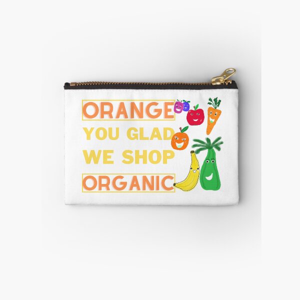Item preview, Orange You Glad We Shop Organic Pun, 7 Cartoon Fruits And Veggies designed and sold by H3designs.
