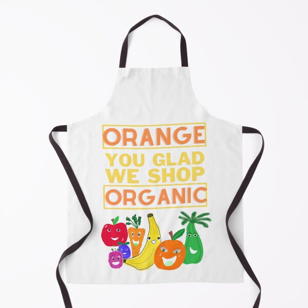 Item preview, Orange You Glad We Shop Organic Pun, 7 Cartoon Fruits And Veggies designed and sold by H3designs.