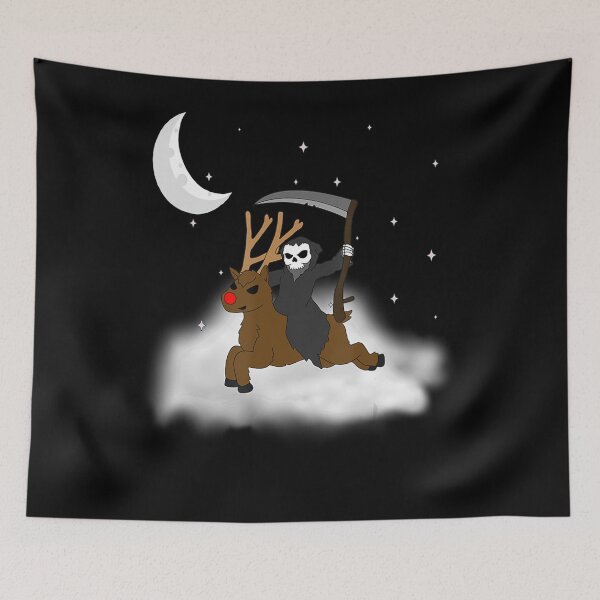Item preview, Reindeer Grim Reaper Night Sky Stars Moon Stargazing designed and sold by GesineMartin.