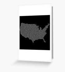 America Constitution Shape Map Greeting Card