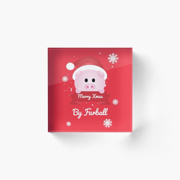 Furball - Rose Xmas Acrylic Block