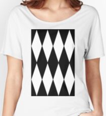 BLACK AND WHITE | HARLEQUIN DESIGN Women's Relaxed Fit T-Shirt
