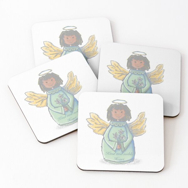 Item preview, African Angel, cartoon with quote, Kind and noble heart designed and sold by DebbieJoyArt.
