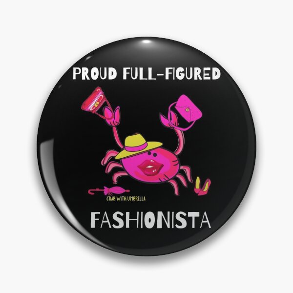 Item preview,  CUTE CARTOON FUCHSIA RED PINK“PROUD FULL-FIGURED FASHIONISTA” CRAB WITH UMBRELLA designed and sold by EllieMonroe.