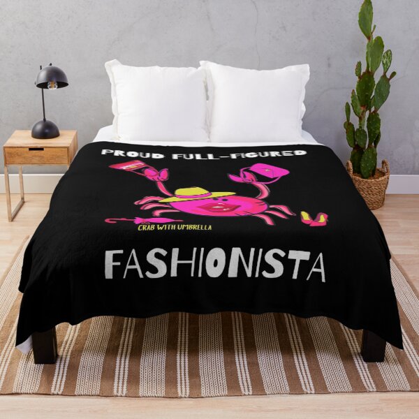 Item preview,  CUTE CARTOON FUCHSIA RED PINK“PROUD FULL-FIGURED FASHIONISTA” CRAB WITH UMBRELLA designed and sold by EllieMonroe.