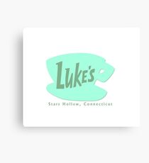 Lukes Diner Logo Green - Gilmore Girls Canvas Print