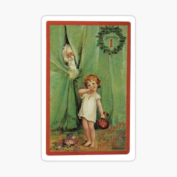 New Year's Postcard Sticker