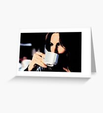 Stana Katic Coffee Greeting Card