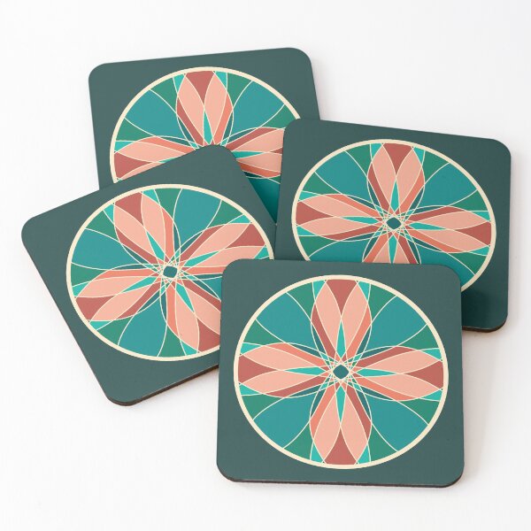 Aperçu de l'œuvre Ceramic Abstract Flower Tile créée et vendue par bubblyshades.