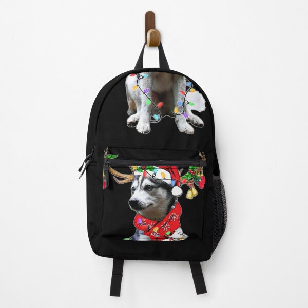 Item preview, Alaskan Klee Kai Gorgeous Reindeer Christmas Lights Tree Dog Scarf Xmas Santa Claus designed and sold by louloapadilla.