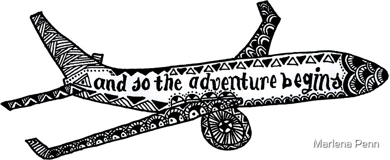 "And So the Adventure Begins Drawing" Stickers by Marlena Penn | Redbubble