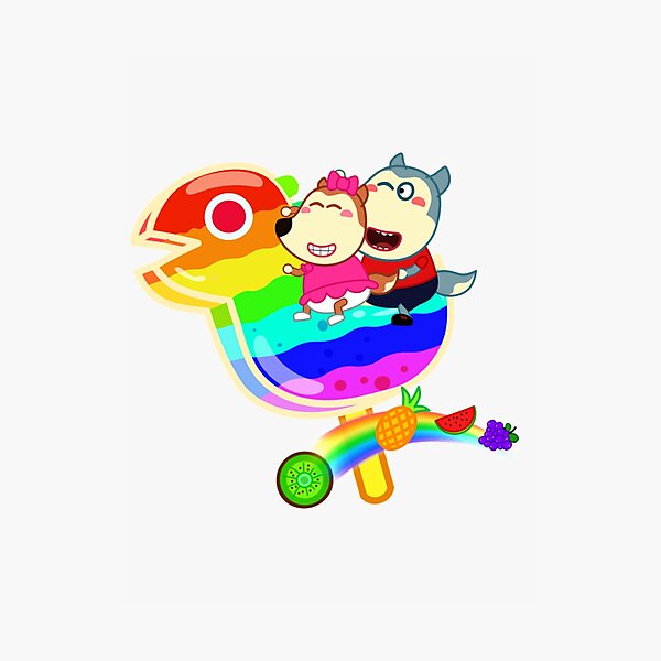 Wolfoo And Lucy Riding Rainbow Dinosaur, Perfect Gift, wof foo Photographic  Print for Sale by Boni kante