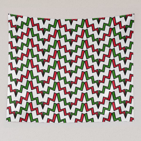 Item preview, Abstract geometric pattern - green and red. designed and sold by K.S ART.