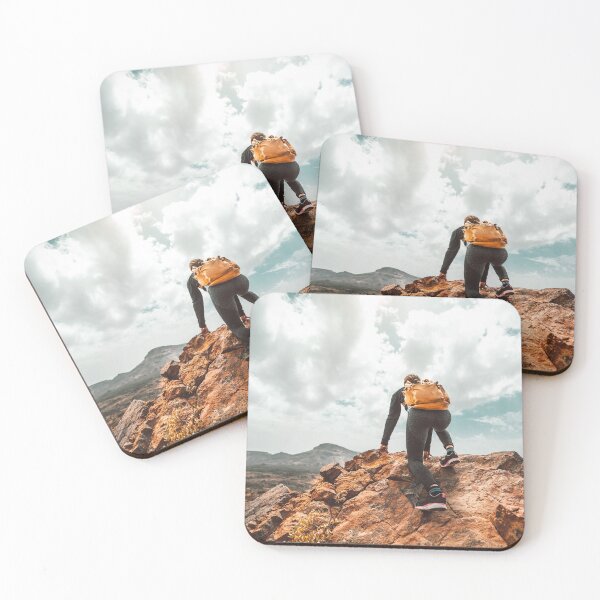 Item preview, Hiker With Backpack On Top Mountain View Landscape designed and sold by JTS STORE.