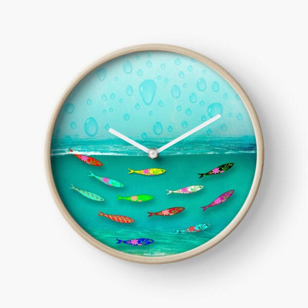 058 Wall Clock Sardines in water Clock
