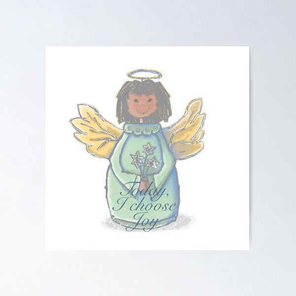 Item preview, African Angel, cartoon with quote, Today I choose Joy designed and sold by DebbieJoyArt.