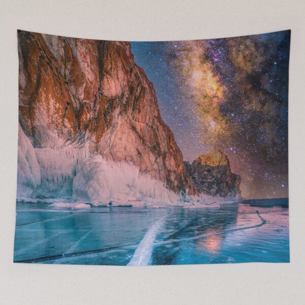 Item preview, Landscape Mountain WIth Natural Breaking Ice With Milky Way Sky designed and sold by JTS STORE.