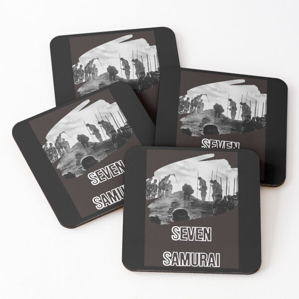 Item preview, Poster brown Seven Smurai film by assistant director Akira  designed and sold by JewellJess1020.