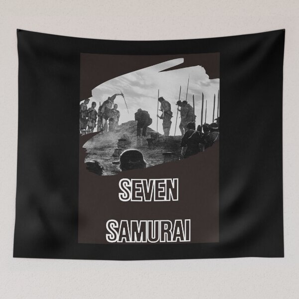 Item preview, Poster brown Seven Smurai film by assistant director Akira  designed and sold by JewellJess1020.