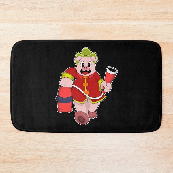 Item preview, Pig as Firefighter with Fire extinguisher designed and sold by Snabdesign84.