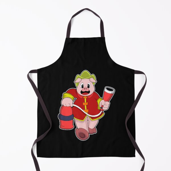 Item preview, Pig as Firefighter with Fire extinguisher designed and sold by Snabdesign84.