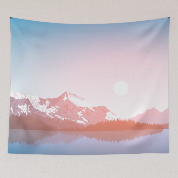 Item preview, Winter Mountain With Beautiful Sunset  designed and sold by JTS STORE.