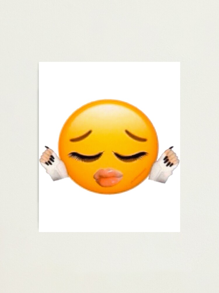 Bad Bitch Biting Lips Emoji Sheesh Meme Photographic Print By Sirmemesalotr Redbubble