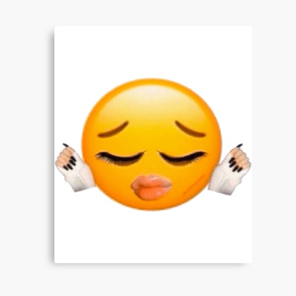 Bad Bitch Biting Lips Emoji Sheesh Meme Canvas Print By Sirmemesalotr Redbubble