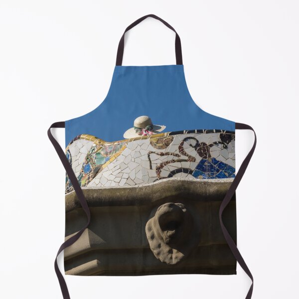Item preview, Serendipitous Straw Hat - Antoni Gaudi Trencadis Mosaic Bench in Park Guell Barcelona designed and sold by Georgia Mizuleva.