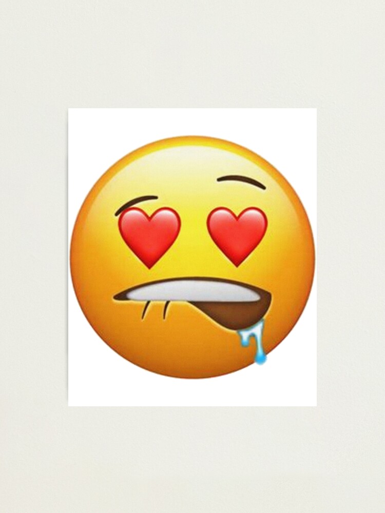 Biting Lips Emoji Sheesh In Love Meme Photographic Print For Sale By