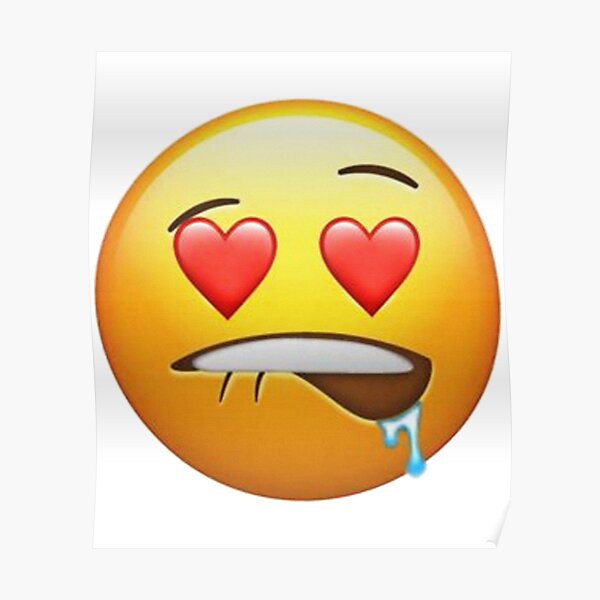 Biting Lips Emoji Sheesh In Love Meme Poster For Sale By Sirmemesalotr Redbubble