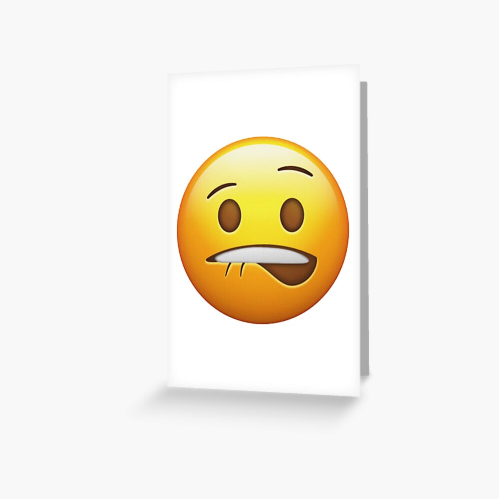 Biting Lips Emoji Sheesh Meme Greeting Card For Sale By Sirmemesalotr Redbubble