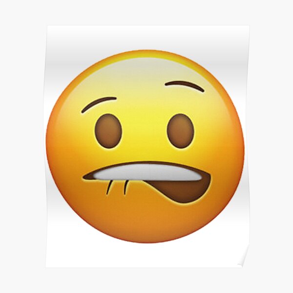 Biting Lips Emoji Sheesh Meme Poster For Sale By Sirmemesalotr Redbubble