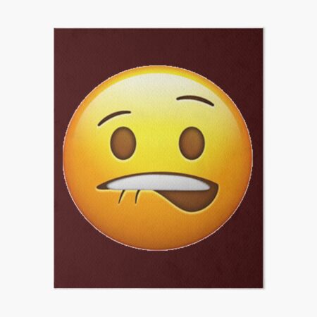 Biting Lips Emoji Sheesh Meme Art Board Print By Sirmemesalotr Redbubble