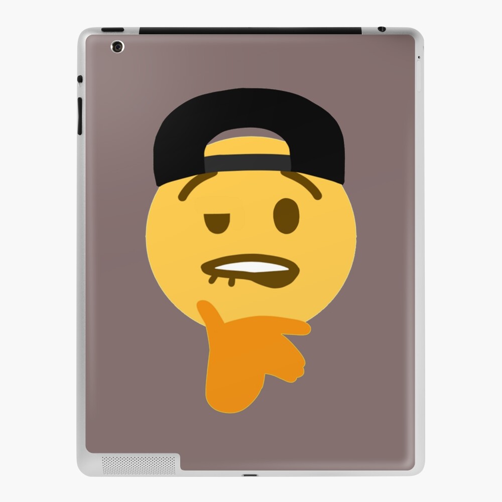 Biting Lips Emoji Sheesh Meme With Cap Ipad Case And Skin By Sirmemesalotr Redbubble