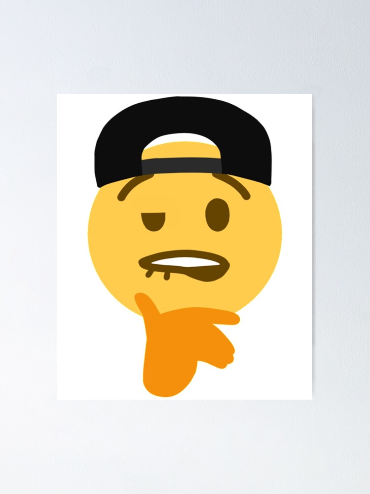 Biting Lips Emoji Sheesh Meme With Cap Poster For Sale By Sirmemesalotr Redbubble